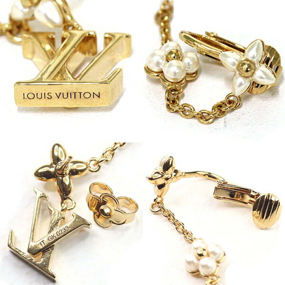 LOUIS VUITTON Gold Pearl Earrings - Picture 6 of 6